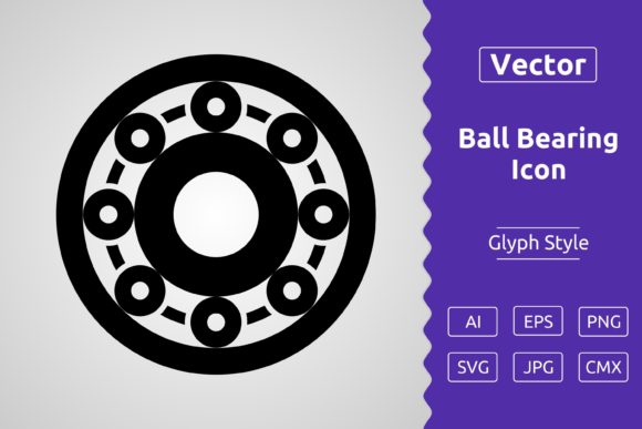 Vector Ball Bearing Glyph Icon: A Versatile Resource for Designers and Creators