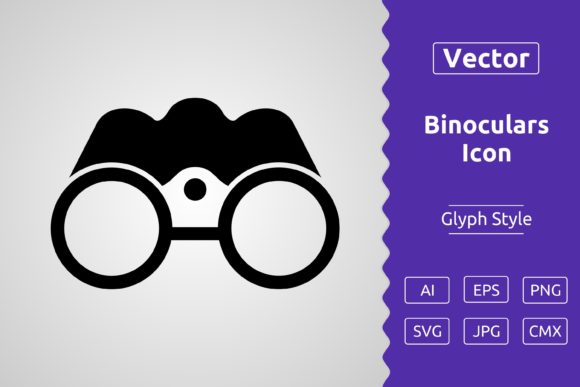 Vector Binoculars Glyph Icon: A Versatile Tool for Designers and Creators