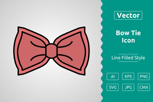 Vector Bow Tie Filled Outline Icon