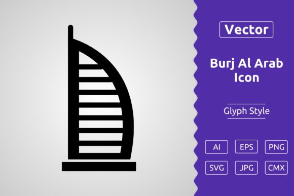 Vector Burj Al Arab Glyph Icon