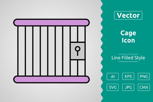 Vector Cage Filled Outline Icon: A Versatile Tool for Design and Workflow