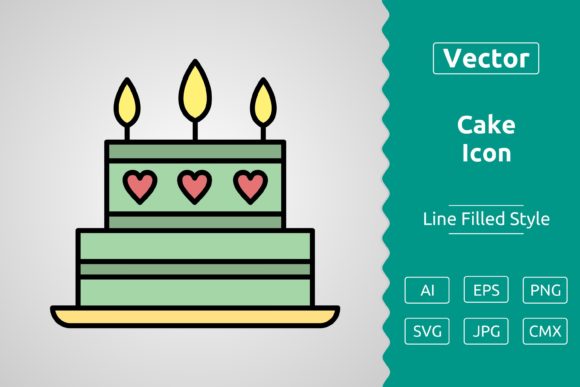 Vector Cake Filled Outline Icon
