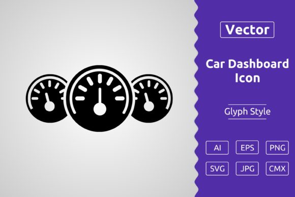 Vector Car Dashboard Glyph Icon