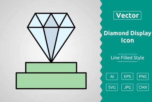 Vector Diamond Display Filled Outline
