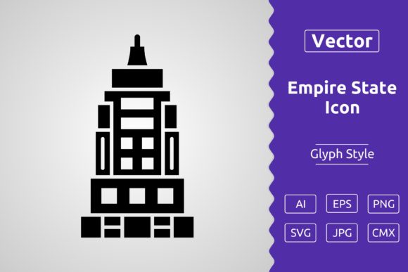 Vector Empire State Glyph Icon: A Versatile Tool for Designers and Creators