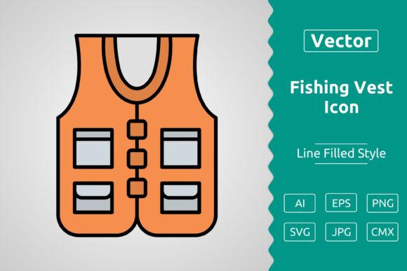 Vector Fishing Vest Filled Outline Icon – A Versatile Tool for Designers and Creators