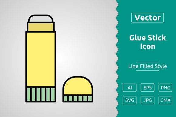 Vector Glue Stick Filled Outline Icon: A Versatile Tool for Design and Workflow