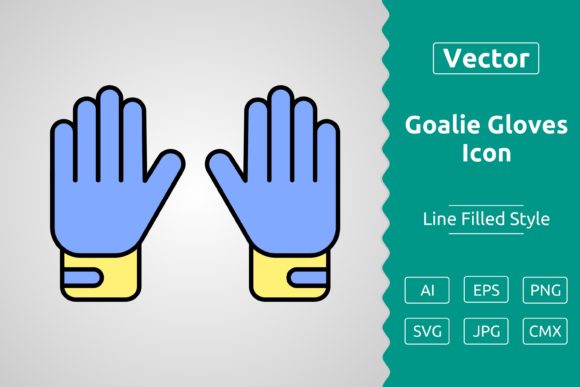Vector Goalie Gloves Filled Outline Icon: A Versatile Design Asset for Creatives