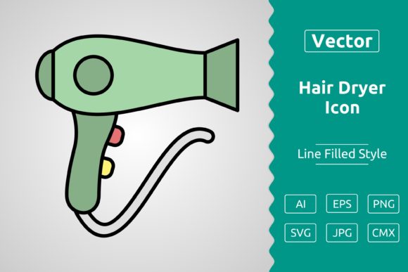 Vector Hair Dryer Icon for Creative Projects