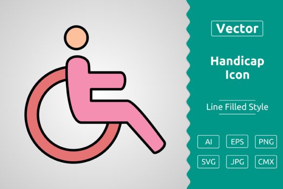 Vector Handicap Filled Outline Icon: A Versatile Tool for Design and Workflow