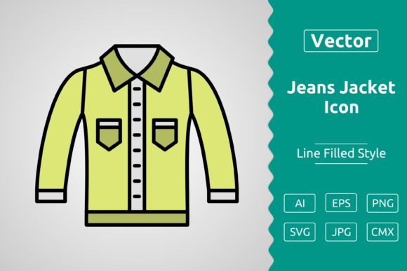Vector Jeans Jacket Icon for Creative Projects