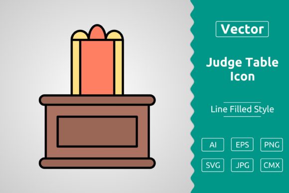 Vector Judge Table Filled Outline Icon: A Versatile Tool for Design and Creativity