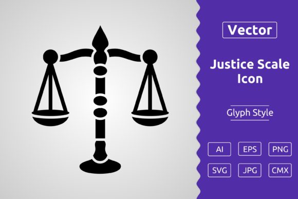 Vector Justice Scale Glyph Icon: A Versatile Tool for Designers and Creators