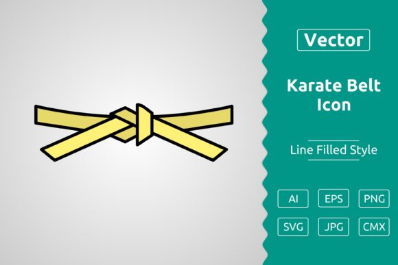 Vector Karate Belt Filled Outline Icon: A Strategic Tool for Design and Branding