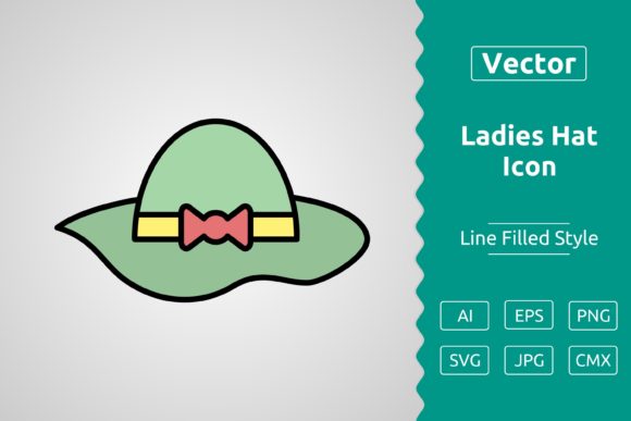 Vector Ladies Hat Filled Outline Icon