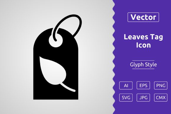 Vector Leaves Tag Glyph Icon