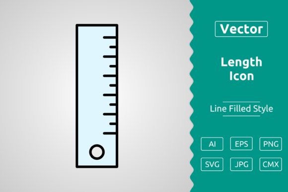 Vector Length Filled Outline Icon