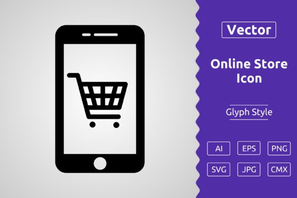 Vector Online Store Glyph Icon: A Versatile Resource for Designers