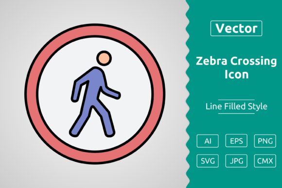 Vector Pedestrian Crossing Filled