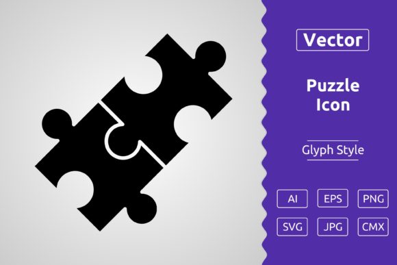 Vector Puzzle Glyph Icon: A Versatile Tool for Creative and Professional Use