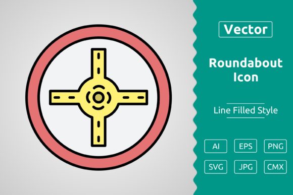 Vector Roundabout Filled Outline Icon: A Powerful Asset for Contemporary Design Workflows
