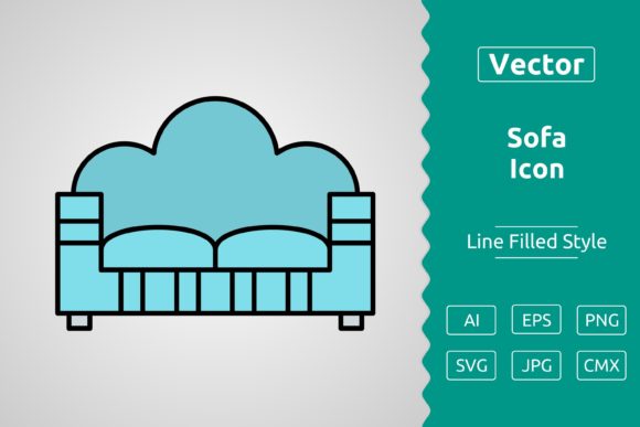 Vector Sofa Filled Outline Icon