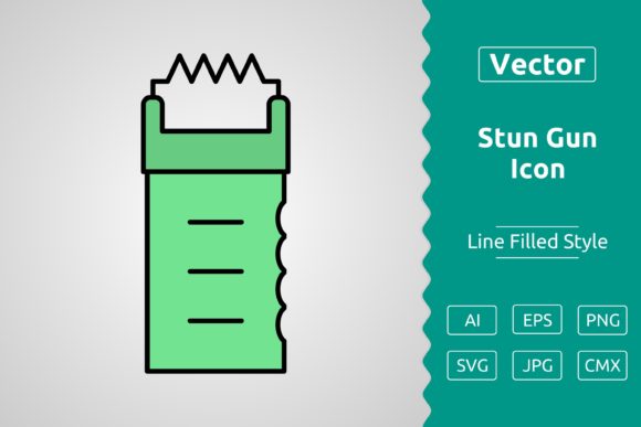 Vector Stun Gun Filled Outline Icon