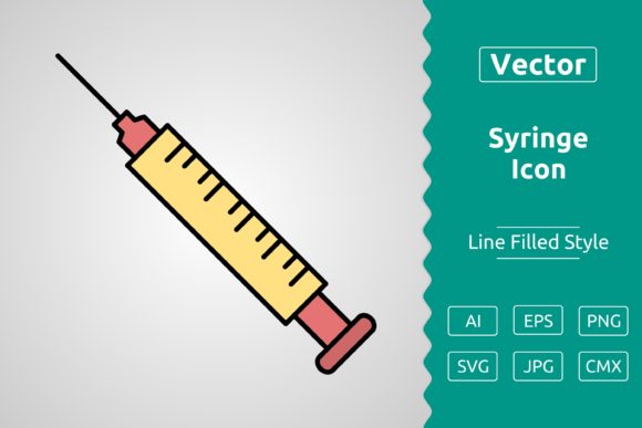 Vector Syringe Filled Outline Icon