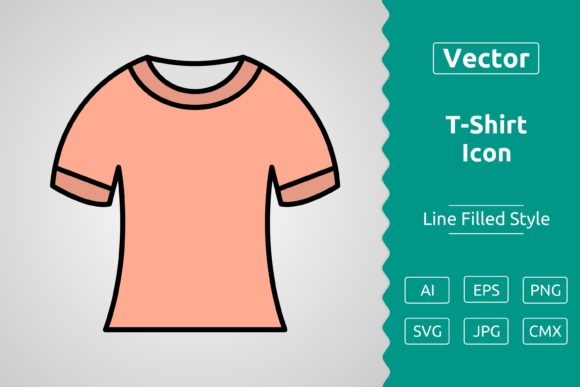 Vector T-Shirt Filled Outline Icon