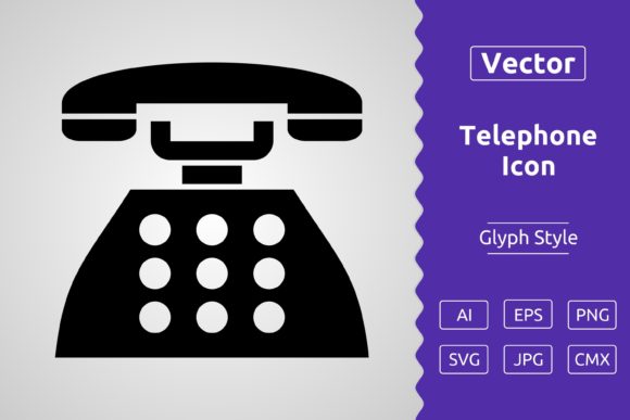 Vector Telephone Glyph Icon