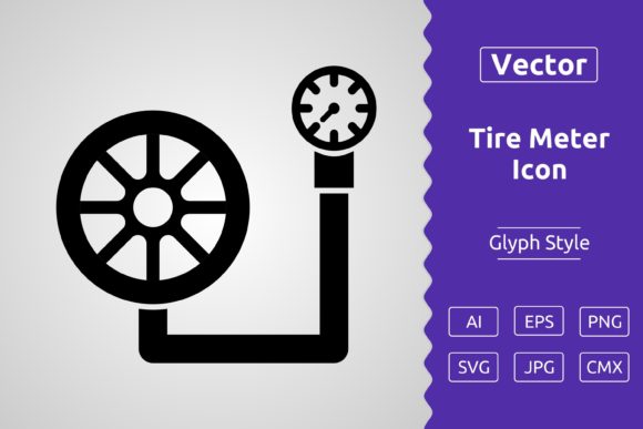 Vector Tire Meter Glyph Icon