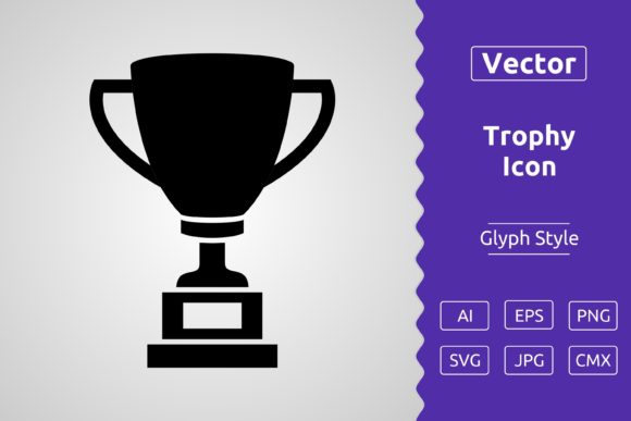 Vector Trophy Glyph Icon: A Versatile Design Asset for Creative Professionals