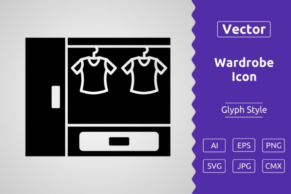 Vector Wardrobe Glyph Icon: A Versatile Resource for Designers and Creators