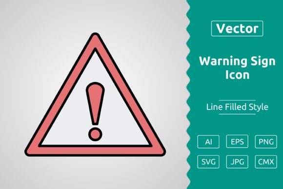 Vector Warning Sign Filled Outline Icon – A Versatile Design Asset for Creative Projects