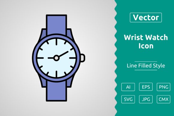 Vector Wrist Watch Filled Outline Icon: A Versatile Design Asset for Modern Creators